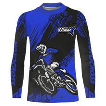 Load image into Gallery viewer, Blue Motocross Racing Jersey Men Kid Upf30+ Dirt Bike Off-Road Shirt MX Jersey XM192