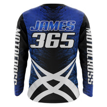 Load image into Gallery viewer, Blue Motocross Racing Jersey Youth Dirt Bike Shirt UPF30+ Motorcycle Racing Jersey XM198