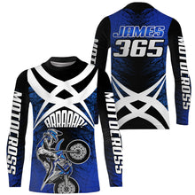 Load image into Gallery viewer, Blue Motocross Racing Jersey Youth Dirt Bike Shirt UPF30+ Motorcycle Racing Jersey XM198