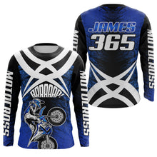 Load image into Gallery viewer, Blue Motocross Racing Jersey Youth Dirt Bike Shirt UPF30+ Motorcycle Racing Jersey XM198