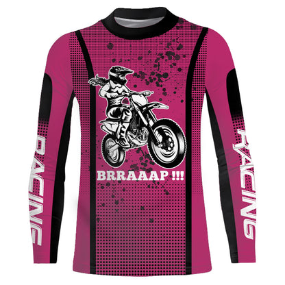 Motocross Racing Jersey Girl Women UPF30+ Pink Off-Road Youth Dirt Bike Riding Shirt XM168