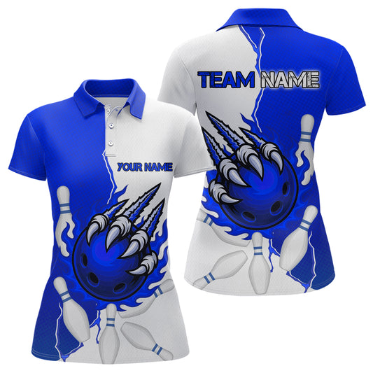 Custom Sharp Claws Bowling Shirt Blue Men Women Team Bowling Flaming Jerseys MBL91