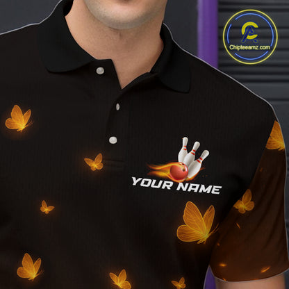 Lightning Butterflies Bowling Shirts for Women Men Team Bowling Polo & Quarter Zip MBL147