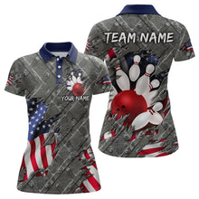 Load image into Gallery viewer, American Flag Bowling Shirt for Men and Women Patriotic Bowling Jere for Bowlers MBL38
