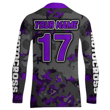 Load image into Gallery viewer, Motocross Jersey Purple Upf30+ Dirt Bike MX Racing Kid Men Women Motorcycle Shirt XM112