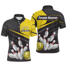 Load image into Gallery viewer, Yellow Bowling Shirt for Men&amp;Women Team Bowling Jersey Colorful Bowling Polo &amp; 1/4 Zip MBL49