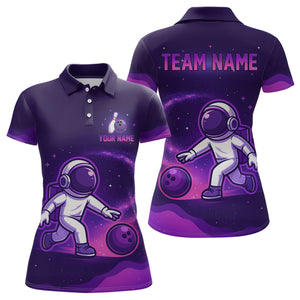 Astronaut Purple Bowling Shirts for Women Men Team Custom Galaxy Bowling Jerseys MBL168