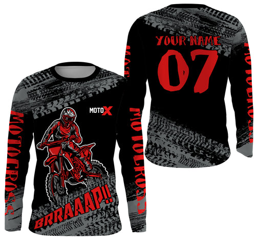 Motocross Jersey Kid Men Dirt Bike Racing Shirt Upf30+ Off-road Motorcycle Jersey Red XM202