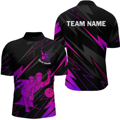 Purple Bowling Shirts for Women Men Custom Team Bowling Jerseys Personalized MBL175