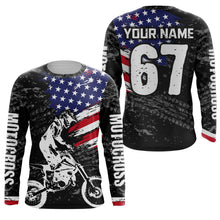 Load image into Gallery viewer, American Flag Motocross Jersey UPF30+ Patriotic Dirt Bike Racing Shirt Adult Youth Off-road XM121