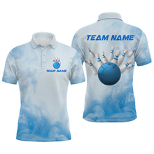 Load image into Gallery viewer, Blue Smoke Bowling Shirts for Women Men Team Custom Bowling Jerseys for Bowlers MBL139