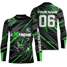Load image into Gallery viewer, Green Motocross Racing Jersey Kid Women Men Upf30+ Youth Dirt Bike Off-Road Shirt XM54