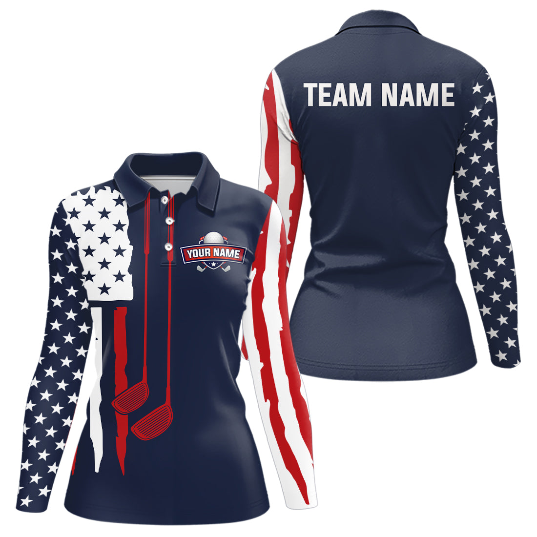 Custom American Flag Golf Polo Shirt Patriotic for Men Women US Golf Polo Shirt MMG53