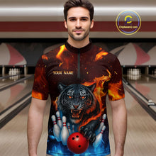 Load image into Gallery viewer, Custom Tiger Bowling Shirts for Men Women Team Bowling Jerseys for Bowlers MBL158
