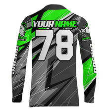 Load image into Gallery viewer, Custom Motocross Jersey UPF30+ Youth Dirt Bike MX Racing Adult&amp;Kid Off-Road Shirt Green XM214