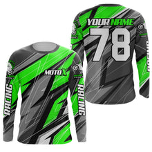 Load image into Gallery viewer, Custom Motocross Jersey UPF30+ Youth Dirt Bike MX Racing Adult&amp;Kid Off-Road Shirt Green XM214