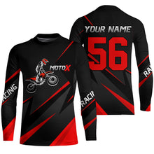 Load image into Gallery viewer, Custom Motocross Jersey Red Youth Men Kid UPF30+ Dirt Bike Shirt Motorcycle Shirt XM217