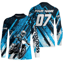 Load image into Gallery viewer, Blue Motocross Jersey Custom Dirt Bike Kid Men Women Motorcycle Racing Shirt XM321