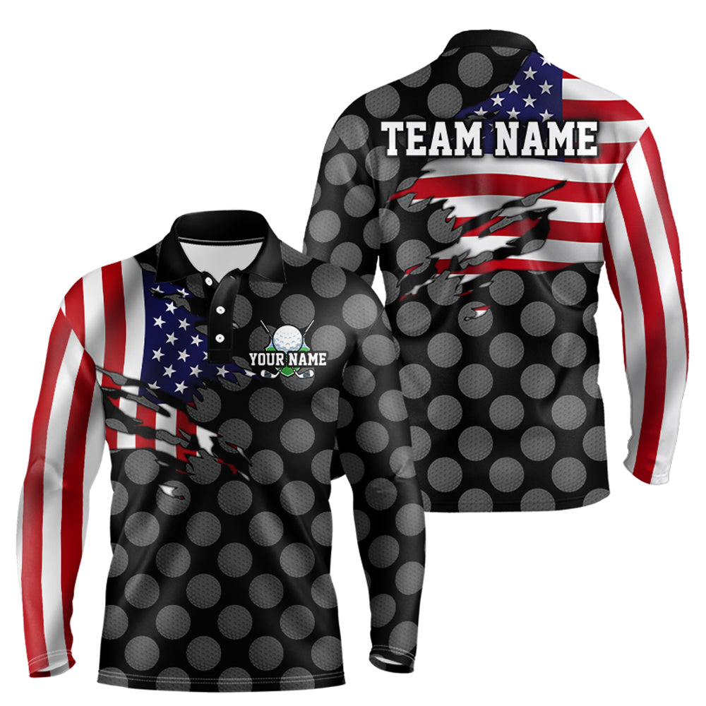 Custom American Golf Polo Shirt for Men Women Patriotic US Golf Shirts for Golfer MMG14