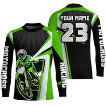 Load image into Gallery viewer, Custom Motocross Jersey Green Dirt Bike Shirt For Kid Women Men Off-road Shirt XM307