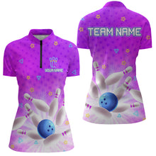 Load image into Gallery viewer, Purple Custom Bowling Shirts Men Women Team Bowling Jerseys Polo and Zip Shirt MBL163