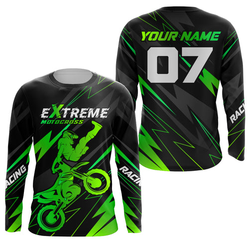 Green Motocross Racing Jersey Custom Dirt Bike Shirt Kid Women Men Motorcycle Shirt XM300