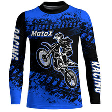 Load image into Gallery viewer, Blue Motocross Jersey Custom Dirt Bike Shirt Upf30+ Kid Men Women Motorcycle Shirt XM301