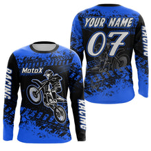 Load image into Gallery viewer, Blue Motocross Jersey Custom Dirt Bike Shirt Upf30+ Kid Men Women Motorcycle Shirt XM301