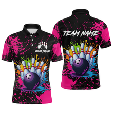 Load image into Gallery viewer, Custom Pink Watercolor Bowling Shirts for Men Women Team Funny Bowling Jersey MBL45