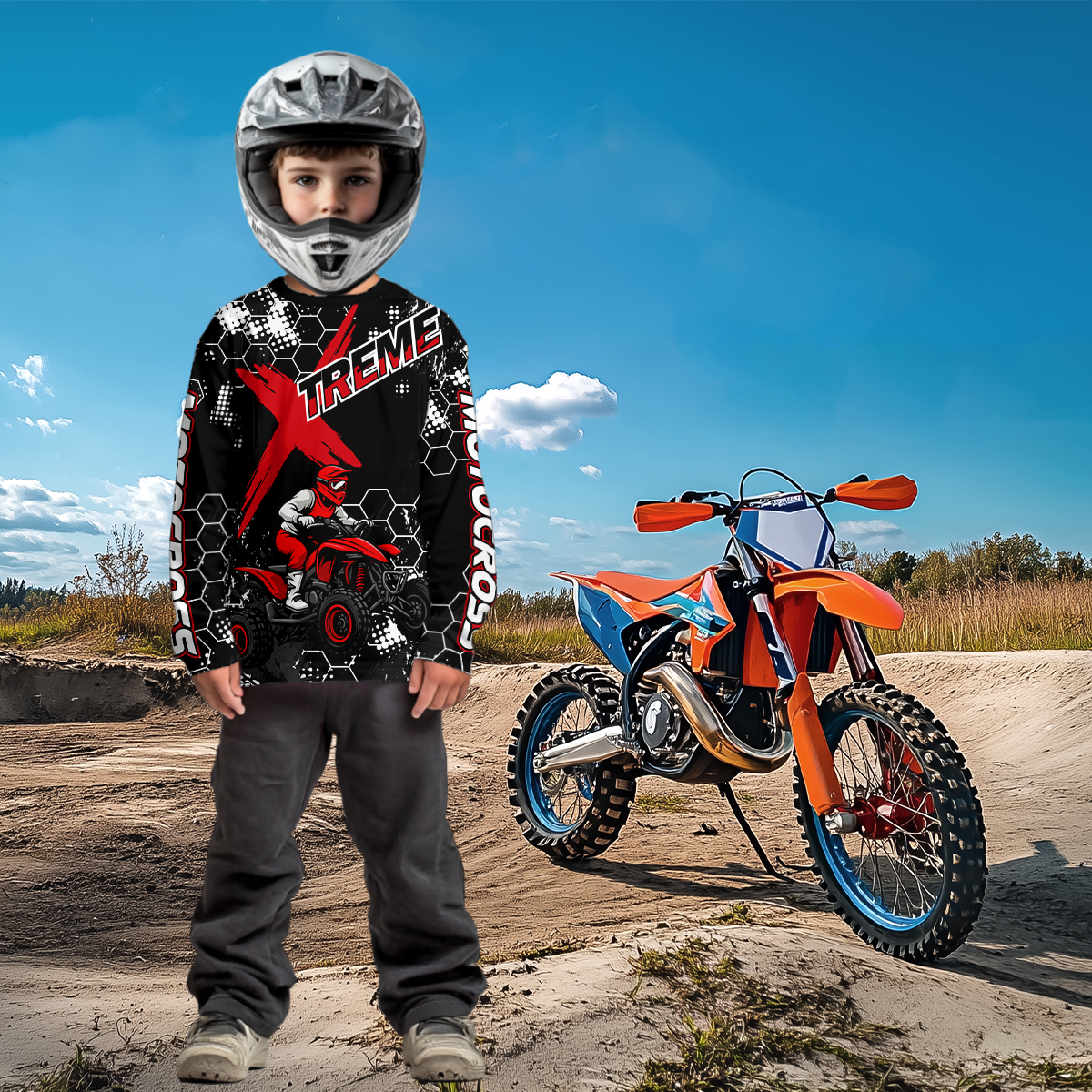 Custom ATV Racing Jersey Red-Black ATV Motocross Shirt ATV Jersey for Men Kid Women MX117