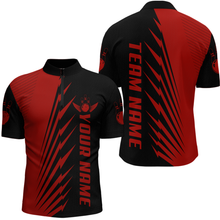 Load image into Gallery viewer, Custom Red Bowling Shirts for Men Women Team Bowling Polo &amp; 1/4 Zip Shirt MBL48