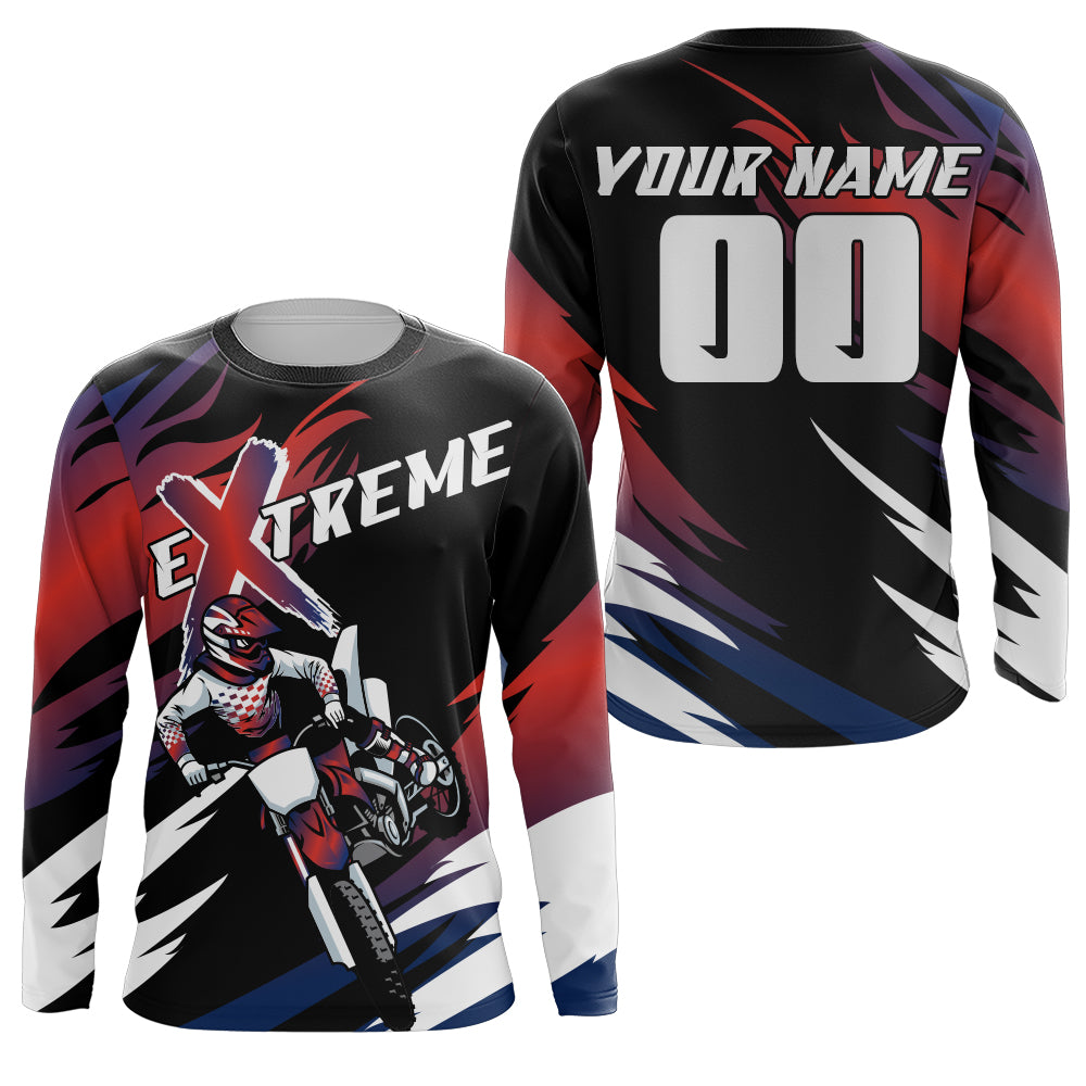 Motocross Jersey Red Upf30+ Men Women Kid Dirt Bike Shirt Extreme Racing Jersey Off-road XM42