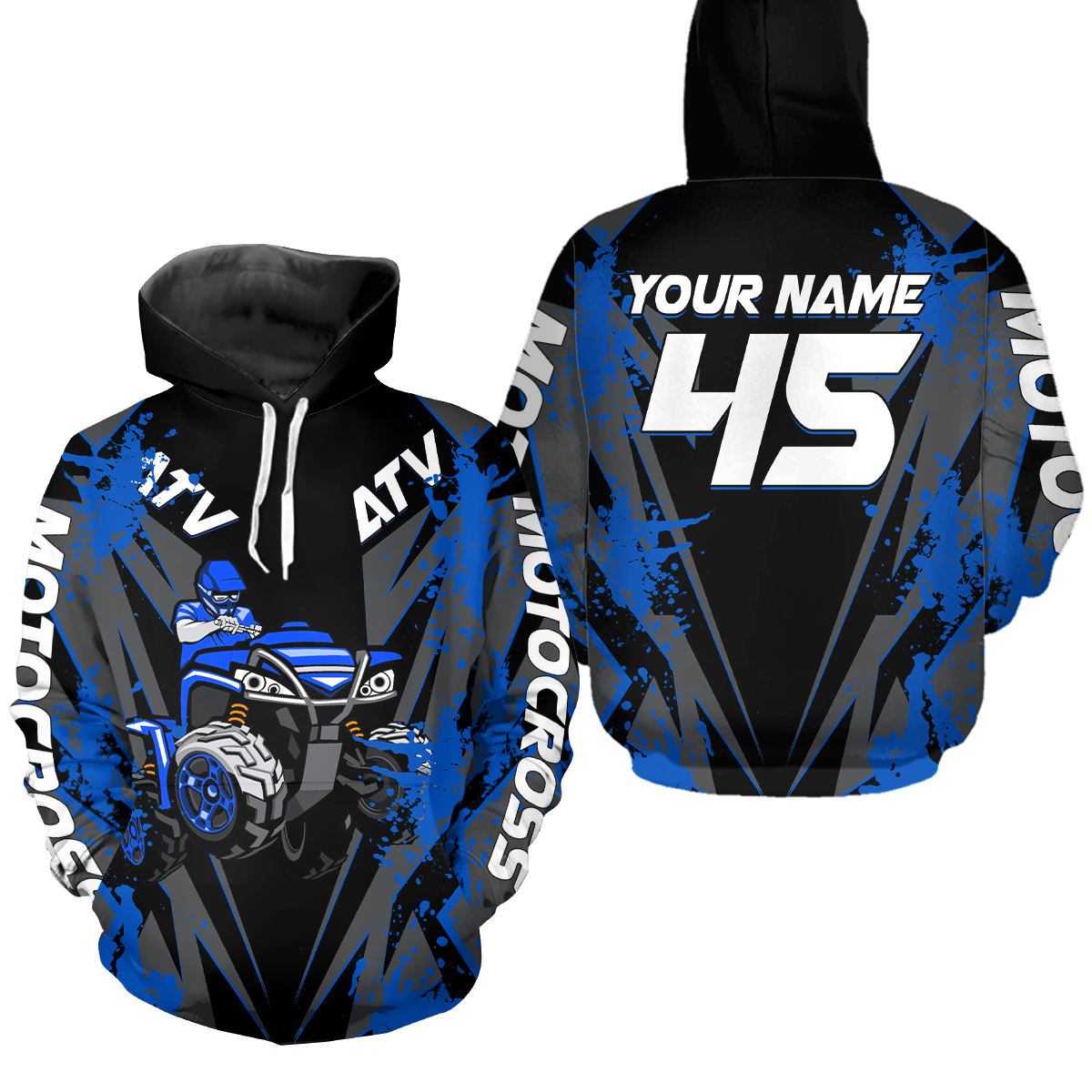 Custom ATV Motocross Hoodie for Adult Men Women Quad Shirt ATV Riding Hoodie MHATV17