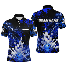 Load image into Gallery viewer, Blue Thunder Lightning Bowling Shirt Custom Colorful Bowling Jersey Men Women Team MBL67