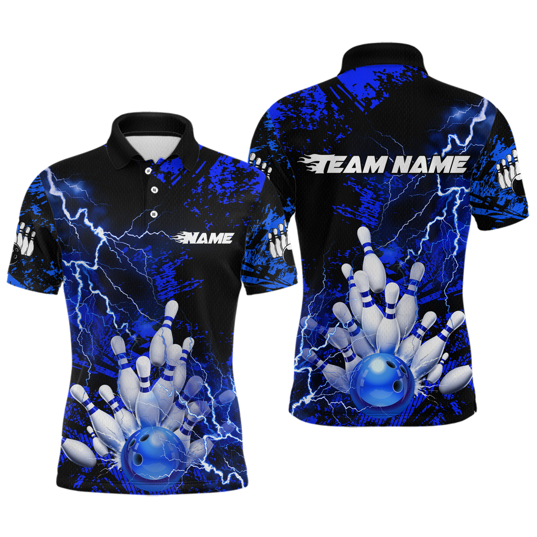 Blue Thunder Lightning Bowling Shirt Custom Colorful Bowling Jersey Men Women Team MBL67