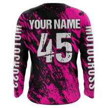 Load image into Gallery viewer, Dirt Bike Racing Jersey Pink Upf30+ Motocross Shirt Kid Girl Women Riding Jersey XM269