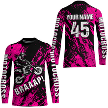 Load image into Gallery viewer, Dirt Bike Racing Jersey Pink Upf30+ Motocross Shirt Kid Girl Women Riding Jersey XM269