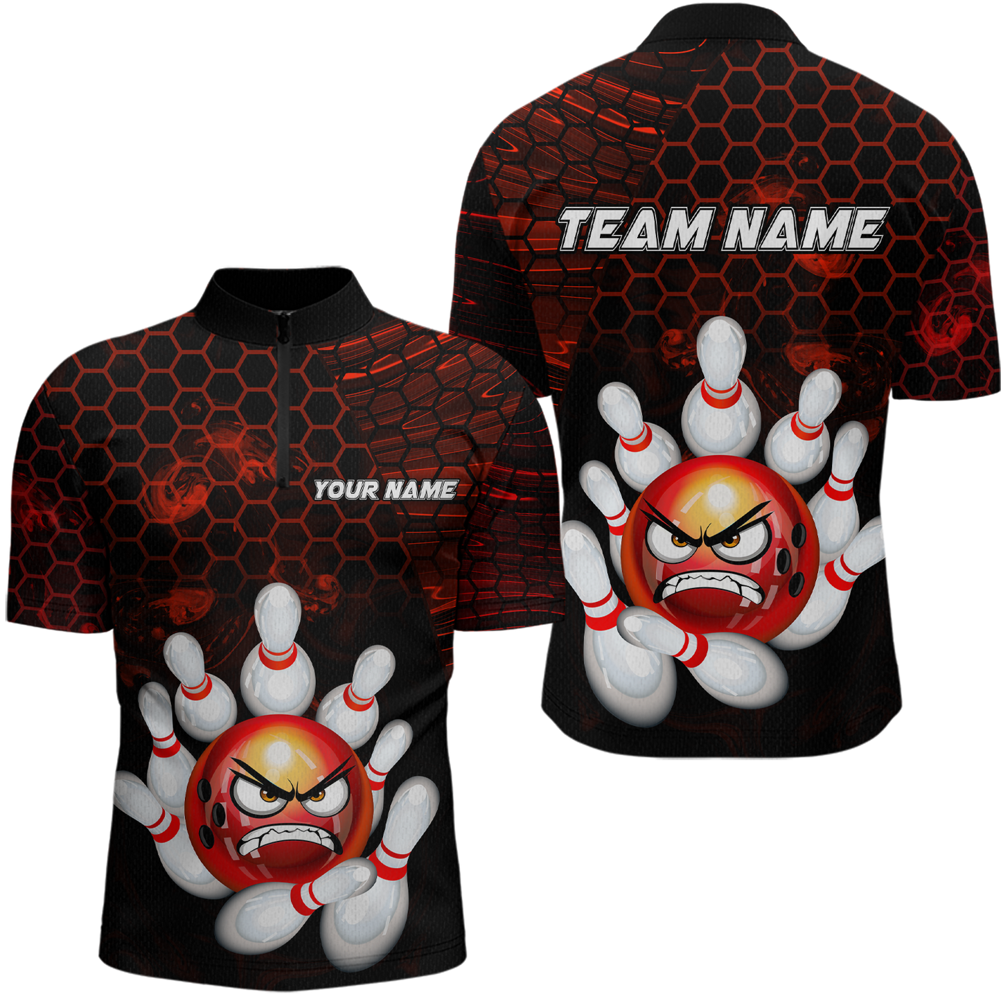 Angry Pin Red Bowling Shirts Custom Bowling Jersey for Men Women and Team MBL69