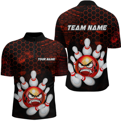 Angry Pin Red Bowling Shirts Custom Bowling Jersey for Men Women and Team MBL69