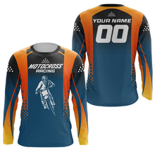 Load image into Gallery viewer, Custom Motocross Racing Jersey Youth Men Women UPF30+ Dirt Bike Shirt Orange Blue MX Off-Road XM46