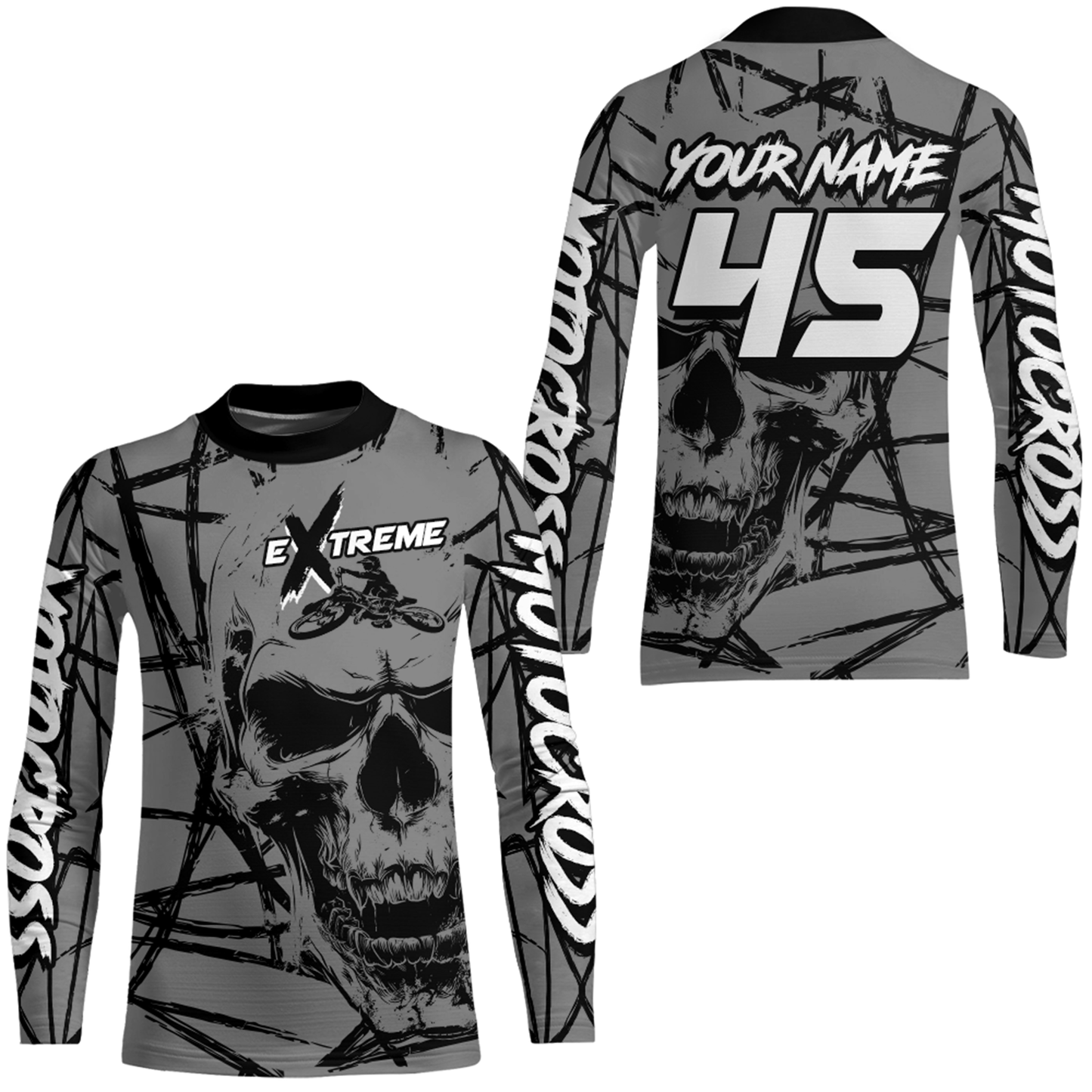 Motocross Racing Jersey Grey Upf30+ Dirt Bike Shirt MX Off-Road Motorcycle Shirt XM291