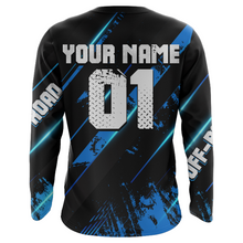 Load image into Gallery viewer, Motocross Jersey Youth Men UPF30+ Black Blue Dirt Bike Shirt MX Racing Motorcycle Jersey XM212