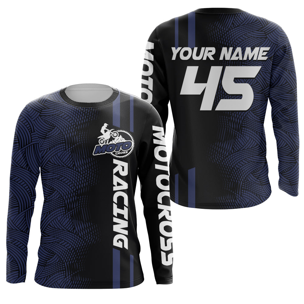 Custom Motocross Racing Jersey Adult&Kid Dirt Bike Blue Off-Road MX Shirt Motorcycle XM74