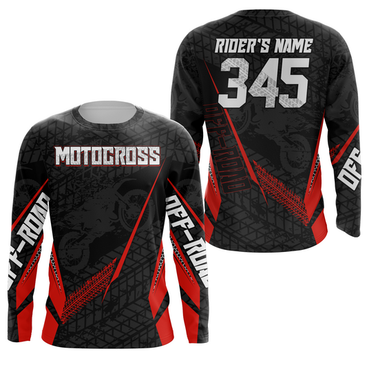 Motocross Racing Jersey Kid Women Men Dirt Bike Shirt Upf30+ Off-road Jersey Red XM254