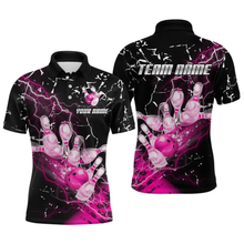 Load image into Gallery viewer, Custom Pink Lightning Bowling Shirts for Men Women Team Bowling Polo &amp; 1/4 Zip MBL80