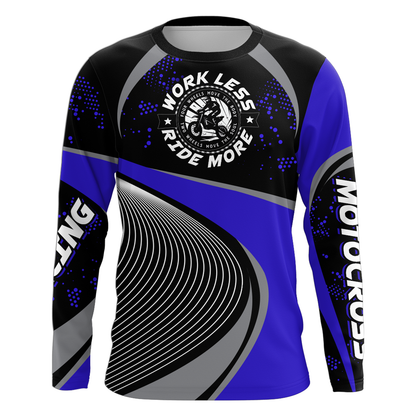 Motocross Racing Jersey Blue Upf30+ Dirt Bike Shirt Off-Road MX Racing Jersey XM296