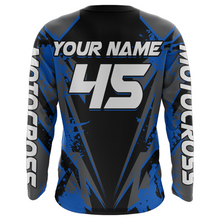 Load image into Gallery viewer, Blue Motocross Racing Jersey Youth UPF30+ Dirt Bike Shirt Off-Road Kid Men Long Sleeves XM152