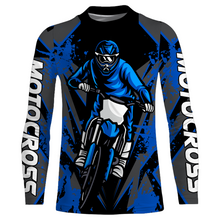 Load image into Gallery viewer, Blue Motocross Racing Jersey Youth UPF30+ Dirt Bike Shirt Off-Road Kid Men Long Sleeves XM152