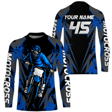 Load image into Gallery viewer, Blue Motocross Racing Jersey Youth UPF30+ Dirt Bike Shirt Off-Road Kid Men Long Sleeves XM152