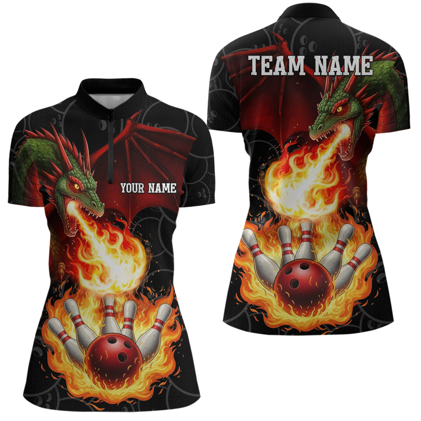 Flaming Dragon Bowling Shirt Custom for Men Women Bowling Team League MBL88